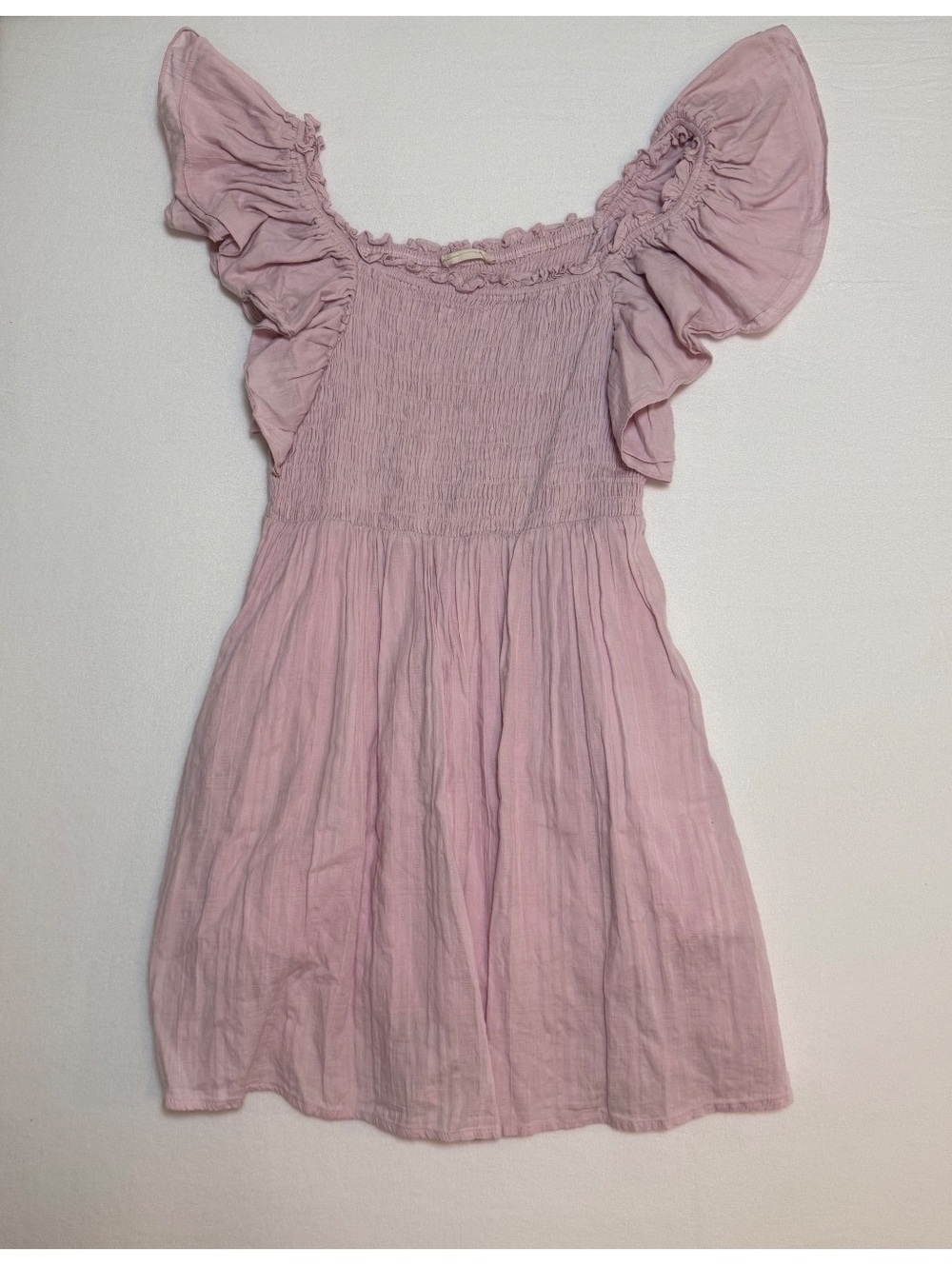 Altard State Pink Ruffle Sleeve Womens Dress